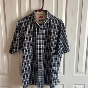 Wrangler Black and White Casual Button Down Shirt